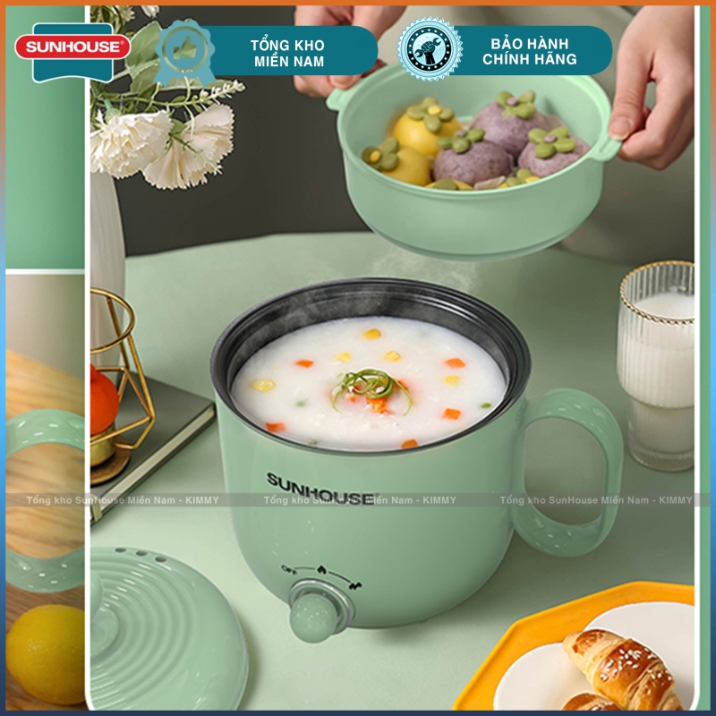 Ca lẩu điện 1.5L có xửng hấp Sunhouse 4515G